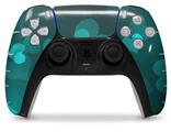WraptorSkinz Skin Wrap compatible with the Sony PS5 DualSense Controller Bokeh Hearts Neon Teal (CONTROLLER NOT INCLUDED)