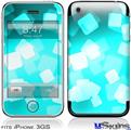 iPhone 3GS Skin - Bokeh Squared Neon Teal