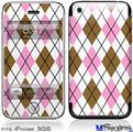iPhone 3GS Skin - Argyle Pink and Brown