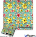 Decal Skin compatible with Sony PS3 Slim Beach Flowers Seafoam Green