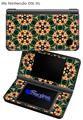 Floral Pattern Orange - Decal Style Skin fits Nintendo DSi XL (DSi SOLD SEPARATELY)