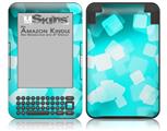 Bokeh Squared Neon Teal - Decal Style Skin fits Amazon Kindle 3 Keyboard (with 6 inch display)