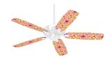 Beach Flowers Pink - Ceiling Fan Skin Kit fits most 42 inch fans (FAN and BLADES SOLD SEPARATELY)