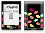 Plain Leaves On Black - Decal Style Skin (fits 4th Gen Kindle with 6inch display and no keyboard)