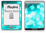 Bokeh Squared Neon Teal - Decal Style Skin (fits 4th Gen Kindle with 6inch display and no keyboard)