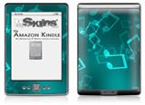 Bokeh Music Neon Teal - Decal Style Skin (fits 4th Gen Kindle with 6inch display and no keyboard)