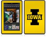 Amazon Kindle Fire (Original) Decal Style Skin - Iowa Hawkeyes 04 Black on Gold