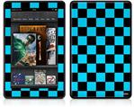 Amazon Kindle Fire (Original) Decal Style Skin - Checkers Blue