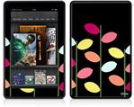 Amazon Kindle Fire (Original) Decal Style Skin - Plain Leaves On Black