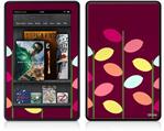 Amazon Kindle Fire (Original) Decal Style Skin - Plain Leaves On Burgundy