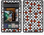 Amazon Kindle Fire (Original) Decal Style Skin - Locknodes 05 Red Dark