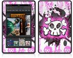 Amazon Kindle Fire (Original) Decal Style Skin - Cartoon Skull Pink