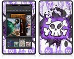 Amazon Kindle Fire (Original) Decal Style Skin - Cartoon Skull Purple