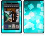 Amazon Kindle Fire (Original) Decal Style Skin - Bokeh Squared Neon Teal