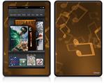 Amazon Kindle Fire (Original) Decal Style Skin - Bokeh Music Orange