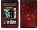 Amazon Kindle Fire (Original) Decal Style Skin - Bokeh Music Red