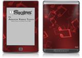 Bokeh Music Red - Decal Style Skin (fits Amazon Kindle Touch Skin)