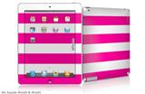 iPad Skin - Psycho Stripes Hot Pink and White (fits iPad2 and iPad3)