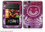 Tie Dye Happy 100 Decal Style Skin fits 2012 Amazon Kindle Fire HD 7 inch