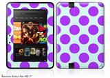 Kearas Polka Dots Purple And Blue Decal Style Skin fits 2012 Amazon Kindle Fire HD 7 inch