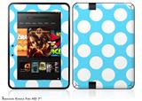 Kearas Polka Dots White And Blue Decal Style Skin fits 2012 Amazon Kindle Fire HD 7 inch