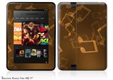 Bokeh Music OrangeDecal Style Skin fits 2012 Amazon Kindle Fire HD 7 inch