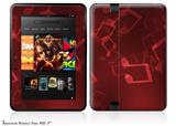 Bokeh Music RedDecal Style Skin fits 2012 Amazon Kindle Fire HD 7 inch