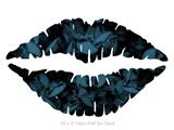 Skulls Confetti Blue - Kissing Lips Fabric Wall Skin Decal measures 24x15 inches