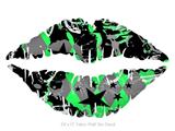 SceneKid Green - Kissing Lips Fabric Wall Skin Decal measures 24x15 inches