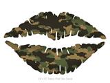 WraptorCamo Digital Camo Timber - Kissing Lips Fabric Wall Skin Decal measures 24x15 inches