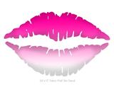 Smooth Fades White Hot Pink - Kissing Lips Fabric Wall Skin Decal measures 24x15 inches