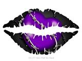 Barbwire Heart Purple - Kissing Lips Fabric Wall Skin Decal measures 24x15 inches