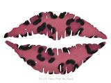 Leopard Skin Pink - Kissing Lips Fabric Wall Skin Decal measures 24x15 inches