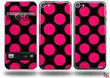 Kearas Polka Dots Pink On Black Decal Style Vinyl Skin - fits Apple iPod Touch 5G (IPOD NOT INCLUDED)