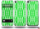 Skull And Crossbones Pattern Green Decal Style Vinyl Skin - fits Apple iPod Touch 5G (IPOD NOT INCLUDED)