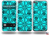 Skull Patch Pattern Blue Decal Style Vinyl Skin - fits Apple iPod Touch 5G (IPOD NOT INCLUDED)