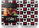 Hearts and Stars Red Decal Style Skin fits Amazon Kindle Fire HD 8.9 inch
