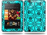 Skull Patch Pattern Blue Decal Style Skin fits Amazon Kindle Fire HD 8.9 inch