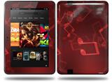 Bokeh Music Red Decal Style Skin fits Amazon Kindle Fire HD 8.9 inch
