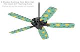 Lemon Leaves Teal - Ceiling Fan Skin Kit fits most 52 inch fans (FAN and BLADES SOLD SEPARATELY)