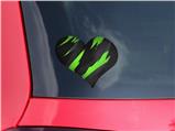 Jagged Camo Neon Green - I Heart Love Car Window Decal 6.5 x 5.5 inches